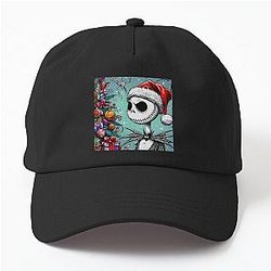 Dive into Holiday Magic: Unique Jack Skellington Art for a Contemporary Festive Celebration! Dad Hat