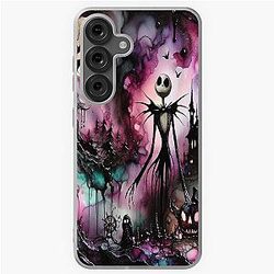 Jack Skellington in a Spooky Watercolor Night Scene for Galaxy Soft Case