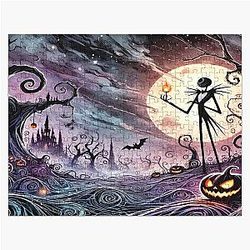 Spooky Moonlit Scene with Jack Skellington Jigsaw Puzzle