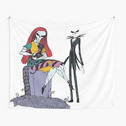 Sally and Jack Skellington Punisher Romance Tapestry