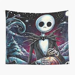 Dive into Holiday Magic: Unique Jack Skellington art for a festive celebration tapestry