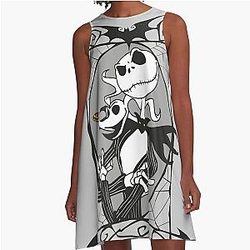 Jack Skellington and Zero The Nightmare Before Christmas A-Line Dress