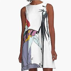 Sally and Jack Skellington A-Line Dress