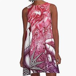 Dive into holiday magic: Unique art for a festive celebration. A-line dress