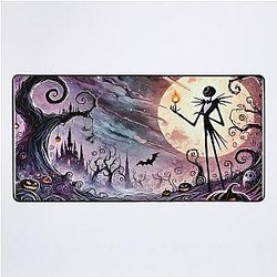 Spooky Moonlit Scene with Jack O'Lantern Desk Mat