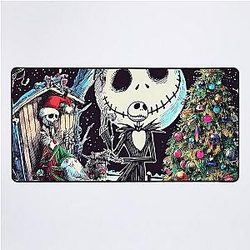 Dive into Holiday Magic: Unique Jack Skellington Art for a Contemporary Celebration Desk Mat