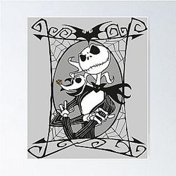 Jack Skellington and Zero The Nightmare Before Christmas Poster