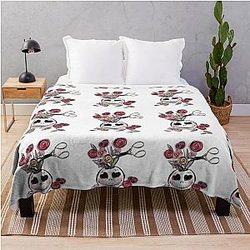 Jack Skellington Vase - Gothic Art Throw Blanket