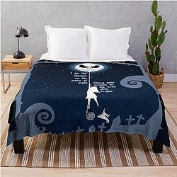 Jack Skellington and Sally Shadow on the Moon Throw Blanket