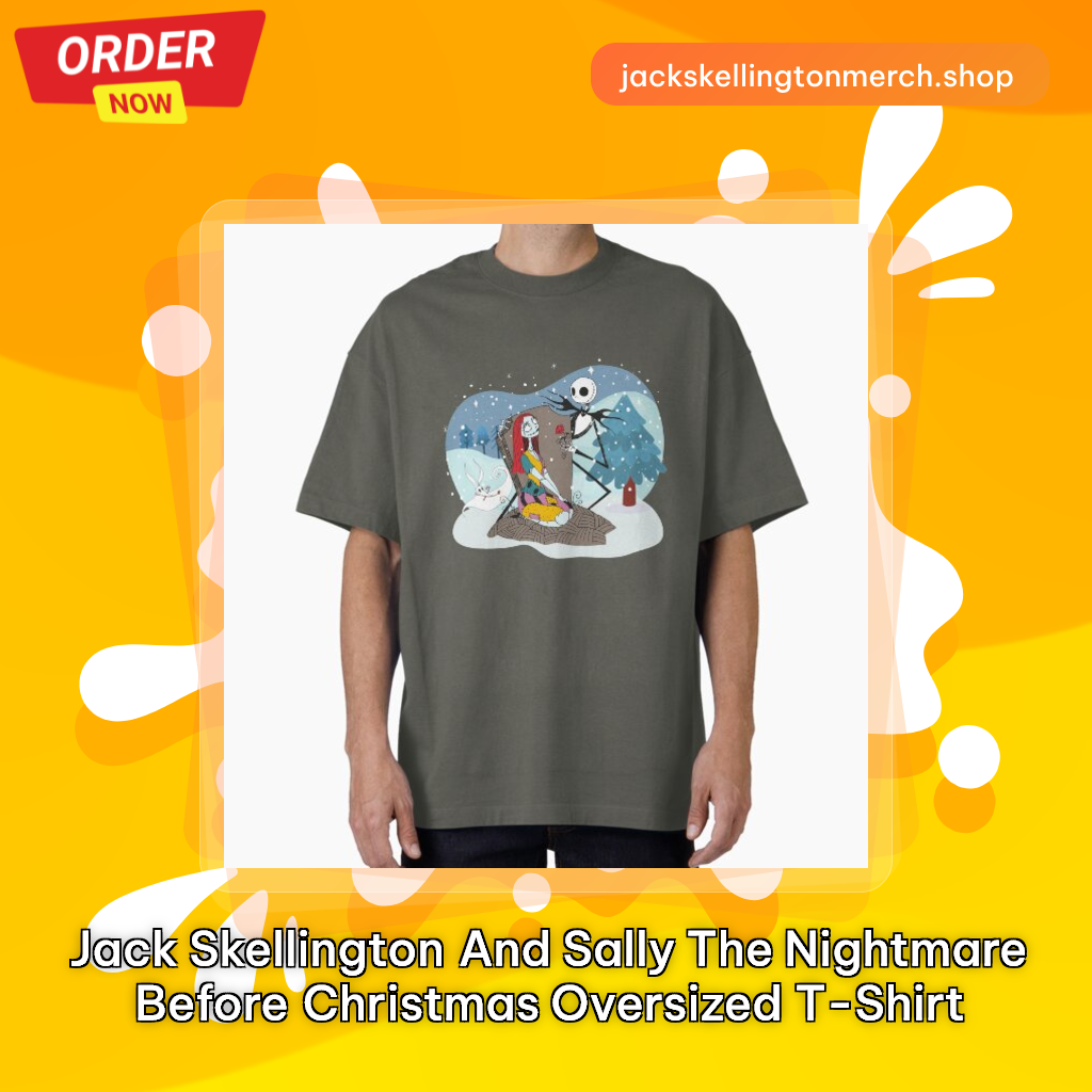 Jack Skellington and Sally The Nightmare Before Christmas Oversized T-Shirt