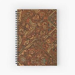 Persian Rug Boho Carpet Red Tapestry jacques Bohemian Spiral Notebook