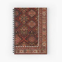 Persian Rug Boho Carpet Tapestry Bohemian Spiral Notebook