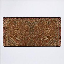 Persian Rug Boho Carpet Red Tapestry Jacquees Bohemian Desk Mat