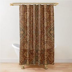 Persian Rug Boho Carpet Red Tapestry Jacquees Bohemian Shower Curtain