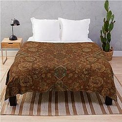 Persian Rug Bohemian Carpet Red Tapestry Jacquees Throw Blanket