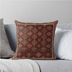Persian Rug Boho Carpet Tapestry Jacquees Bohemian Throw Pillow