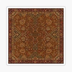 Persian Rug Boho Carpet Red Tapestry Jacquees Bohemian Sticker