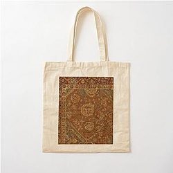 Persian Rug Boho Carpet, Red Tapestry, Bohemian Cotton Tote Bag