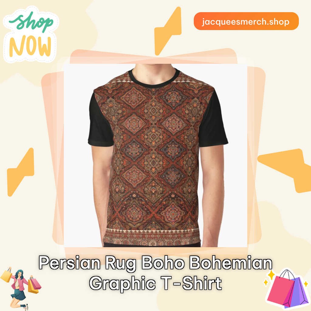 Persian Rug Boho Bohemian Graphic T-Shirt