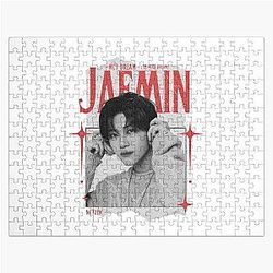 NCT DREAM Y2K Jaemin Preppy Red Black Scrapbook Collage Design Jigsaw Puzzle
