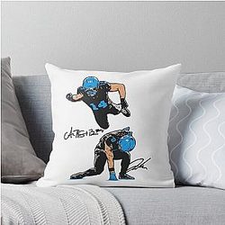 Jahmyr Gibbs and Amon-Ra St Brown Detroit Lions Throw Pillow