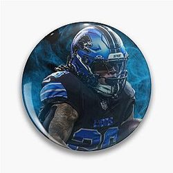 Jahmyr Gibbs Detroit Sports Art Pin