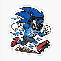 Sonic Speed Football Crossover Sticker – Jahmyr Gibbs Fan Art Sticker