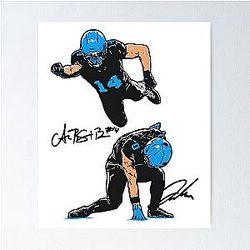 Jahmyr Gibbs and Amon-Ra St. Brown Detroit Lions Poster