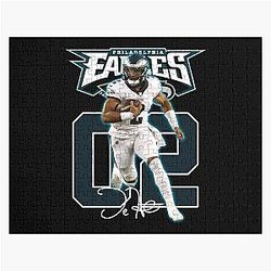 Jalen Hurts Football Signature Vintage Retro Rap Style Perfect Gift For Football Lovers Jigsaw Puzzle