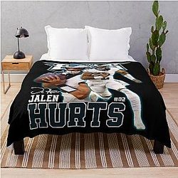 Jalen Hurts Football Signature Vintage Retro Rap Style Perfect Gift For Football Lovers Throw Blanket