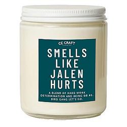 Smells Like Jalen Hurts Candle – Football Inspired Scented Candle –  Iced Vanilla Woods Fragrance – Hand-Poured Soy Wax – Gift for Home Decor, Man Cave, Game Day Essential