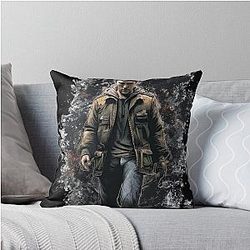James Sunderland Silent Hill 2 Art Print Haunted Wanderer of Silent Hill Design Throw Pillow
