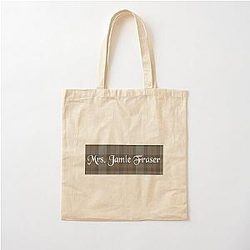 Mrs Jamie Fraser Outlander TV Show Inspired Fraser Tartan Cotton Tote