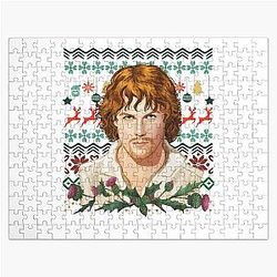 Mens Best Jamie Fraser Ugly Christmas Sweater Gifts for Movie Fans Jigsaw Puzzle