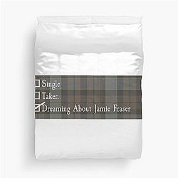Dreaming About Jamie Fraser Outlander Tartan TV Show and Book Series Duvet Cover