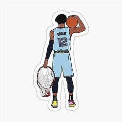 Ja Morant and the Rim Sticker