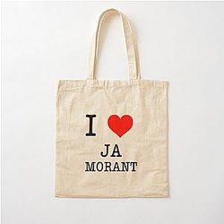 I Love Ja Morant Cotton Tote Bag
