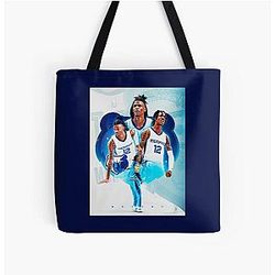 Ja Morant 12 Over Print Tote Bag