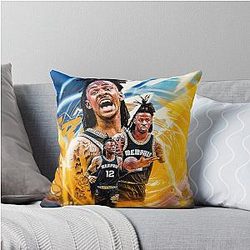 Ja Morant 12 GOAT Throw Pillow