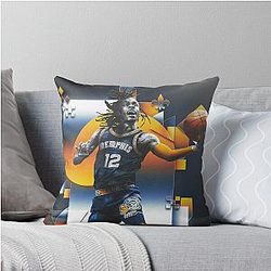 Ja Morant 12 goat Throw Pillow