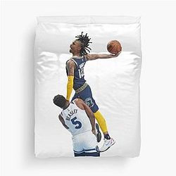 Ja Morant Posterizes Malik Beasley Duvet Cover