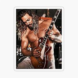 Jason Momoa playing guitar sticker