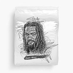 Jason Momoa Abstract Sketch Art Fan Art Duvet Cover