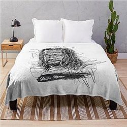 Jason Momoa Abstract Sketch Art, Jason Momoa Fan Art Throw Blanket