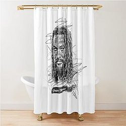 Jason Momoa Abstract Sketch Art Jason Momoa Fan Art Shower Curtain