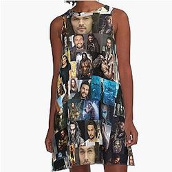 Jason Momoa Abstract A-Line Dress