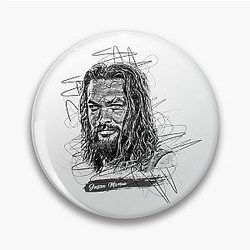 Jason Momoa Abstract Sketch Art, Jason Momoa Fan Art Pin