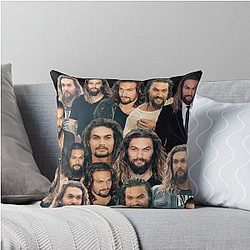 Jason Momoa Willow Days Collage Throw Pillow
