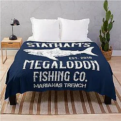 The Meg Jason Statham Megalodon Shark Fishing Throw Blanket