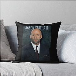 Retro Jason Statham Throw Pillow